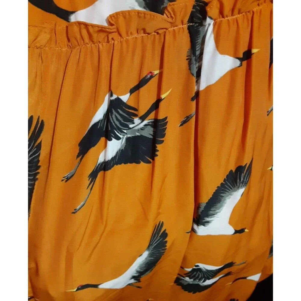 ROLLER RABBIT FLYING KARMA TEGAN Maxi DRESS Size M NWT $228 Crane Birds - Picture 11 of 11